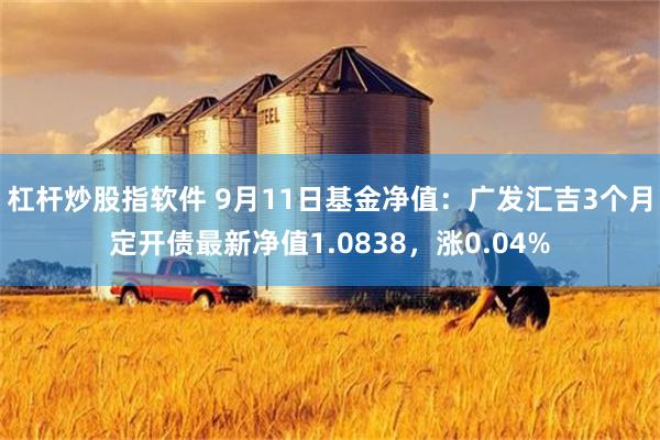 杠杆炒股指软件 9月11日基金净值：广发汇吉3个月定开债最新净值1.0838，涨0.04%