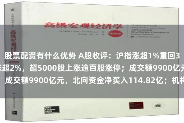 股票配资有什么优势 A股收评：沪指涨超1%重回3000点，创指深成指涨超2%，超5000股上涨逾百股涨停；成交额9900亿元，北向资金净买入114.82亿；机构解读后市