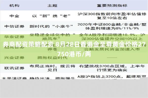 券商配资策略配资 8月28日香港金至尊黄金价格27750港币/两