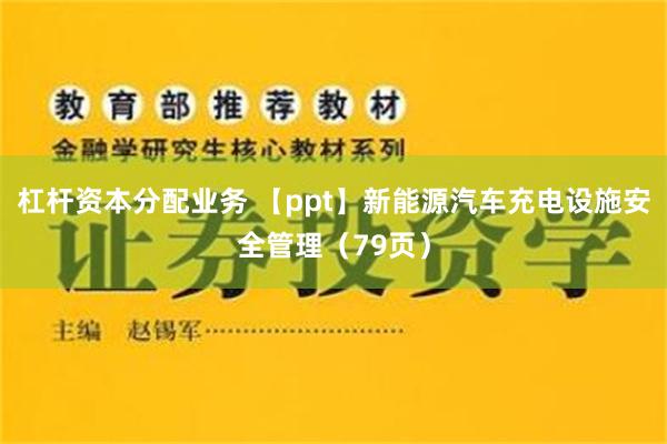 杠杆资本分配业务 【ppt】新能源汽车充电设施安全管理（79页）